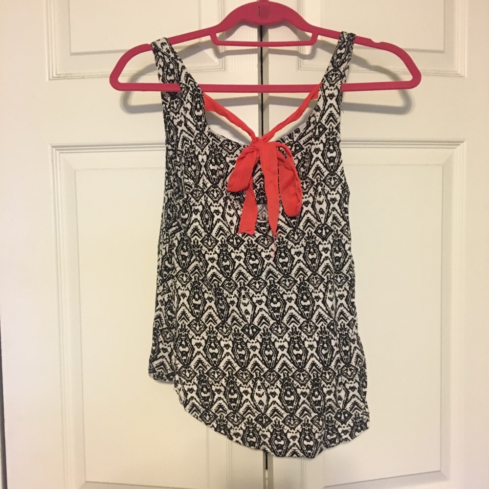 Black & White Tank with Bow Back